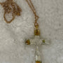 Daisy Floral Cross Necklace – Gold Chain